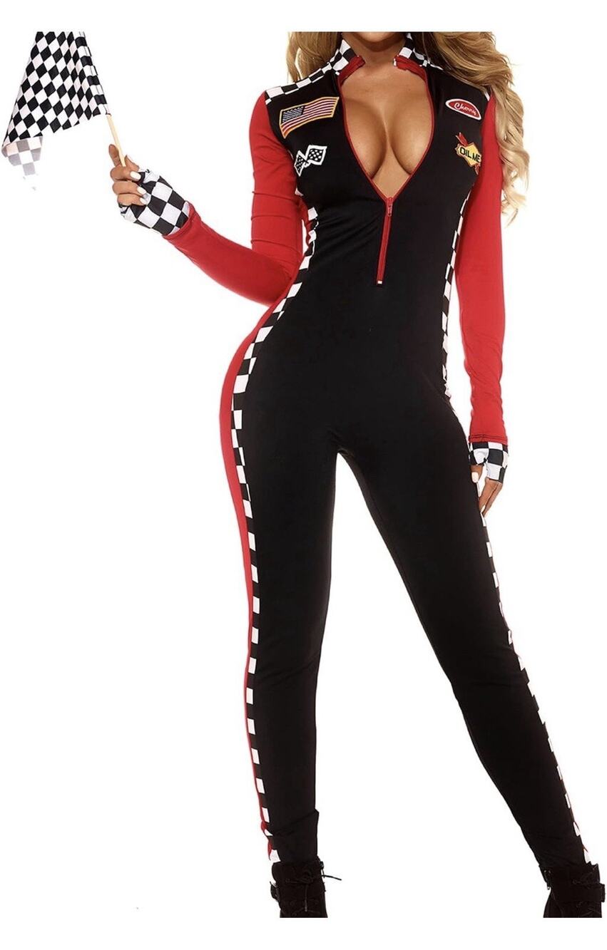 Forplay Women's Sexy Racer Costume - Race Car Driver Costume with Sunglasses M/L